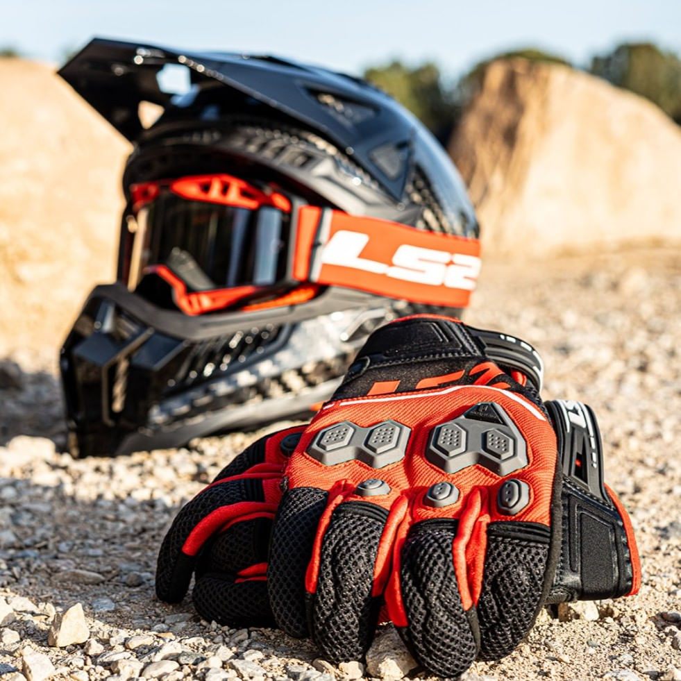 Guante LS2 Vega Hombre Negro / Naranja